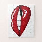 Rode lippen kussen gif grappig, unieke witte volwa legpuzzel (Verticaal)