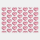 Rode lippen kussen harten inpakpapier vel (Voorkant 3)