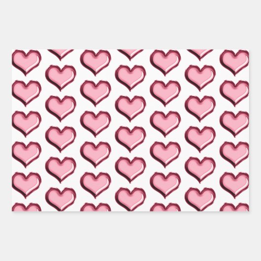 Rode lippen kussen harten inpakpapier vel (Voorkant 3)