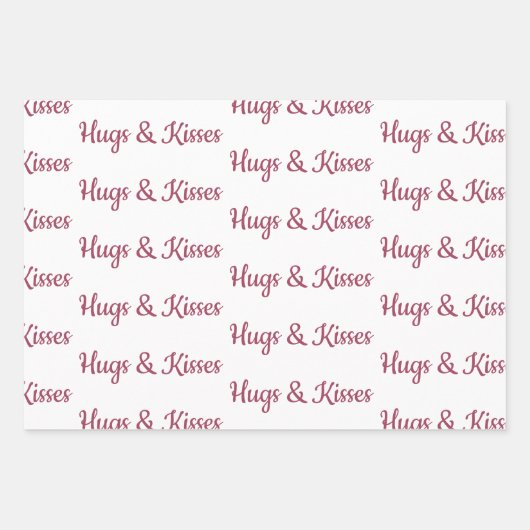 Rode lippen kussen harten inpakpapier vel (Voorkant 2)