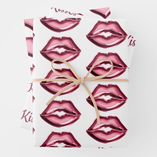 Rode lippen kussen harten inpakpapier vel (In situ)