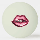 Rode lippen kussen harten pingpongbal (Voorkant)