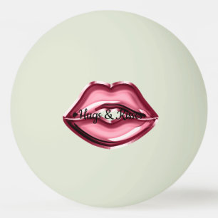 Rode lippen kussen harten pingpongbal