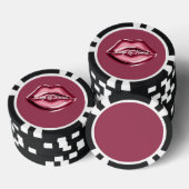 Rode lippen kussen harten poker chips (Opstapeling)