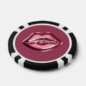 Rode lippen kussen harten poker chips (Enkel)