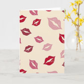 Rode lippen kussen liefde kaart (Gele Bloem)