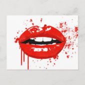 Rode lippen kussen schoonheid mode make-up briefkaart (Voorkant)