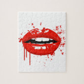 Rode lippen kussen schoonheid mode make-up legpuzzel (Verticaal)