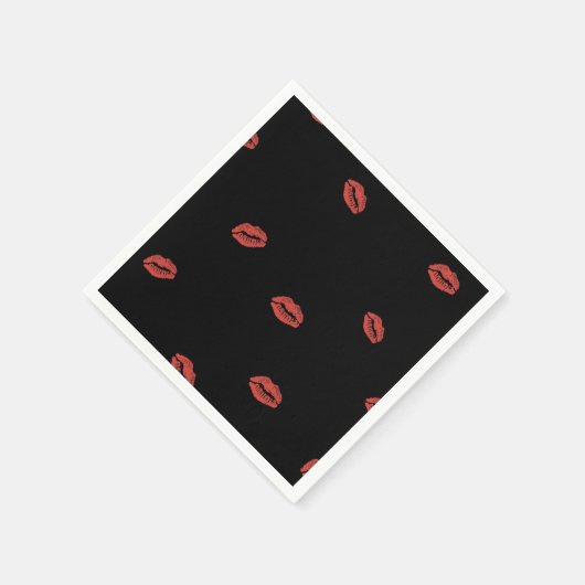 Rode lippen kussen servetten (Hoek)