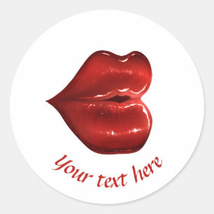 Rode lippen label sticker liefde