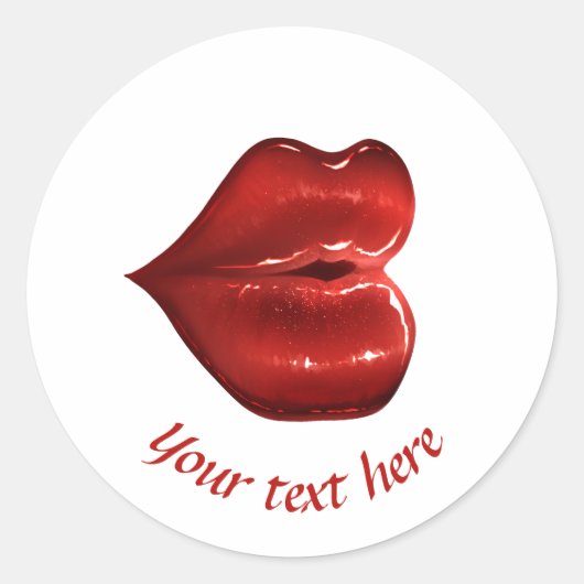 Rode lippen label sticker liefde (Voorkant)