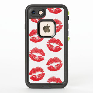 Rode lippen, lippenpatroon, rode lippenstift, kus