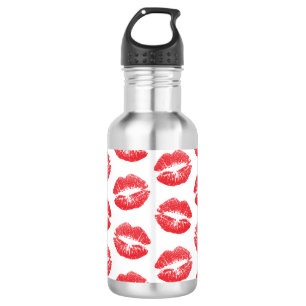 Rode Lippen, Lippenpatroon, Rode Lippenstift, Kus Waterfles