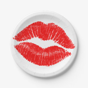 Rode Lippen Lippenstift Lip Stain Make-up Schoonhe Papieren Bordje