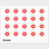 Rode lippen Lippenstift Lip Vlek Make-up Beauty Ronde Sticker (Vel)