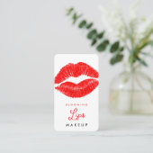 Rode lippen Lipstick Lip Vlek Make-up Social Media Visitekaartje (Staand voorkant)