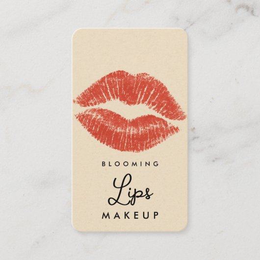Rode lippen Lipstick Lip Vlek Make-up Social Media Visitekaartje (Voorkant)