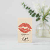 Rode lippen Lipstick Lip Vlek Make-up Social Media Visitekaartje (Staand voorkant)