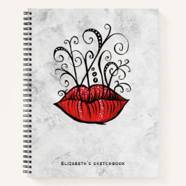 Rode Lippen Make-up Artiest Naam Notitieboek