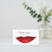 Rode Lippen Make-up Artiest Visitekaartje (Staand voorkant)