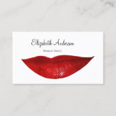 Rode Lippen Make-up Artiest Visitekaartje (Voorkant)