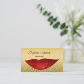 Rode Lippen Make-up Artiest Visitekaartje (Staand voorkant)