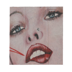 Rode lippen notitieblok