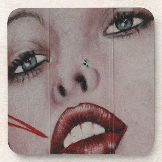 Rode lippen onderzetter (Voorkant)