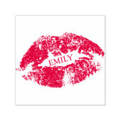 Rode lippen op witte achtergrond  zelfinktende stempel (Design)