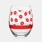 Rode Lippen Patroon Aangepaste Bedrijfsnaam Lady Wijnglas Zonder Voet (Achterkant)