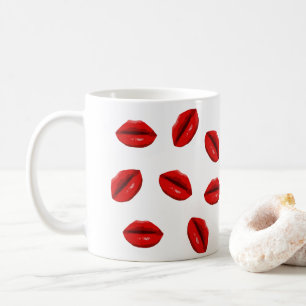 Rode lippen patroon koffiemok