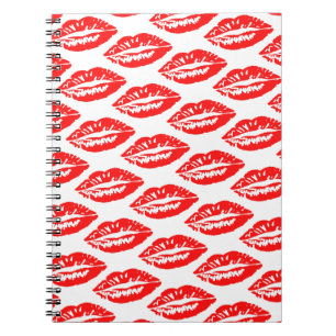 Rode lippen patroon notitieboek
