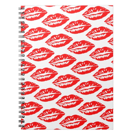 Rode Lippen Patroon Notitieboek (Voorkant)