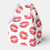 Rode lippen, patroon van lippen, rode lippenstift, bedankdoosjes (Achterkant)