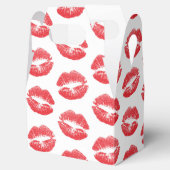 Rode lippen, patroon van lippen, rode lippenstift, bedankdoosjes (Geopend)