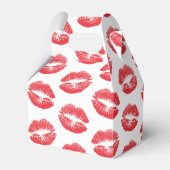 Rode lippen, patroon van lippen, rode lippenstift, bedankdoosjes (Voorkant Zijde)