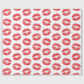Rode lippen, patroon van lippen, rode lippenstift, cadeaupapier (Vlak)