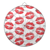 Rode lippen, patroon van lippen, rode lippenstift, dartbord (Voorkant)