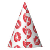 Rode lippen, patroon van lippen, rode lippenstift, feesthoedjes (Achterkant)