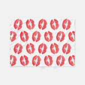 Rode lippen, patroon van lippen, rode lippenstift, fleece deken (Voorkant (Horizontaal))