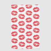 Rode lippen, patroon van lippen, rode lippenstift, golfhanddoek (Voorkant)