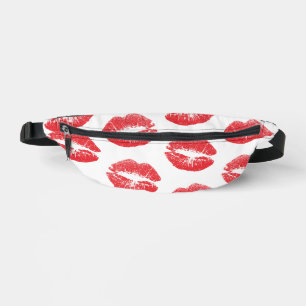 Rode lippen, patroon van lippen, rode lippenstift, heuptasje
