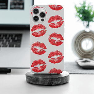Rode lippen, patroon van lippen, rode lippenstift, iPhone 15 pro max case