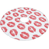 Rode lippen, patroon van lippen, rode lippenstift, kerstboom rok (Gekanteld)