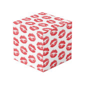 Rode lippen, patroon van lippen, rode lippenstift, kubus (Achter hoekig)
