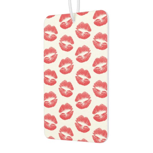 Rode lippen, patroon van lippen, rode lippenstift, luchtverfrisser (Links)