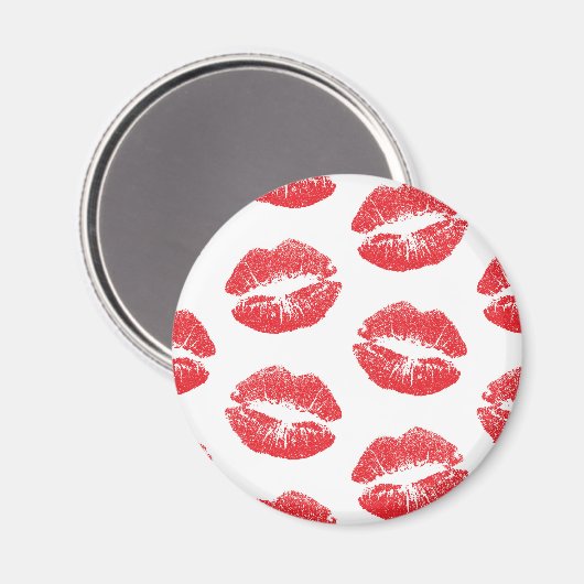 Rode lippen, patroon van lippen, rode lippenstift, magneet (Voorkant / Achterkant)