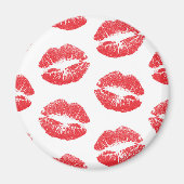 Rode lippen, patroon van lippen, rode lippenstift, magneet (Voorkant)