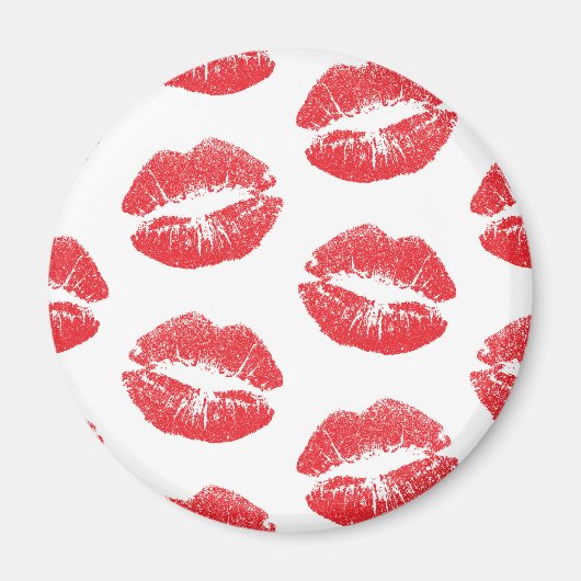 Rode lippen, patroon van lippen, rode lippenstift, magneet (Voorkant)