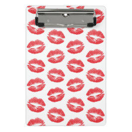 Rode lippen, patroon van lippen, rode lippenstift, mini klembord
